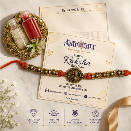 Shiv Golden Hematite Rakhi for Raksha Bandhan | Premium Spiritual Rakhi | AstroJap
