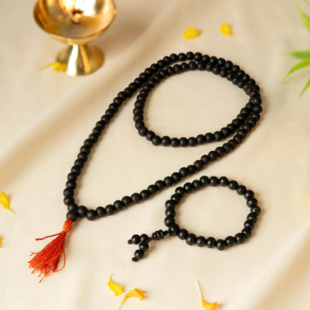 Karungali Mala (8mm) with 8mm Karungali Bracelet (Govt. Certified) 123 reviews Lord Murugan's Blessings