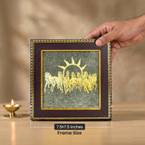 7 Horses on Raw Pyrite Frame