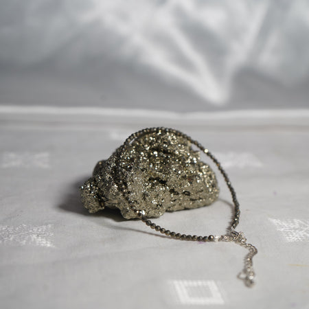 Mahalaxmi Combo - Raw Pyrite Anklet with Pyrite Stone