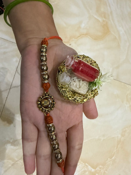 Shiv Golden Hematite Rakhi for Raksha Bandhan | Premium Spiritual Rakhi | AstroJap